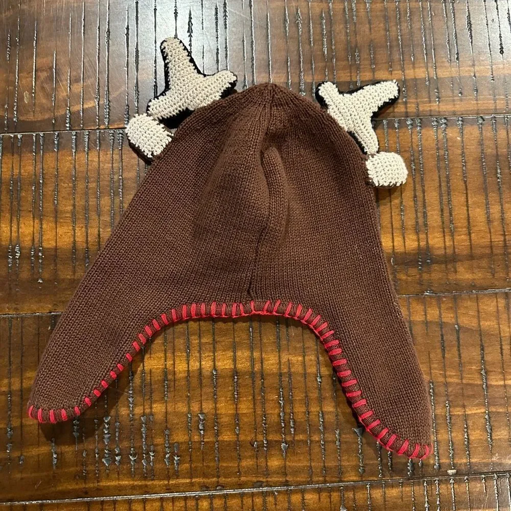 Hanna Andersson reindeer Christmas hat toddler small